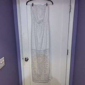White lily pulitzer lace maxi dress